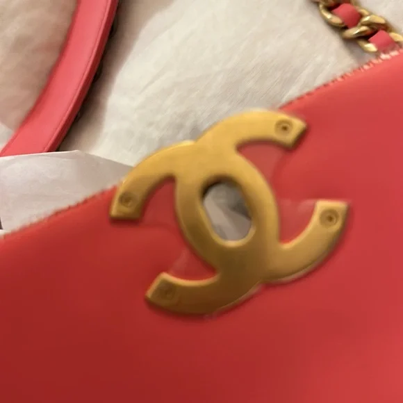Chanel 19 bag sequins, medium, coral and all collateral - Picture 6 of 14